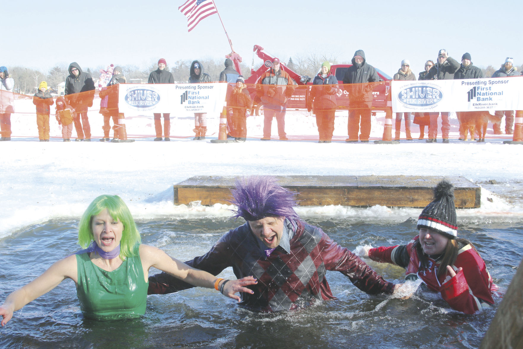 Characters jump into frigid water for mental-health awareness